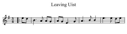 Leaving Uist - staff notation