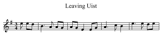 Leaving Uist - staff notation
