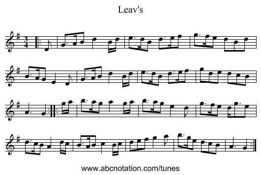 Leav's - staff notation
