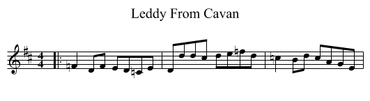 Leddy From Cavan - staff notation