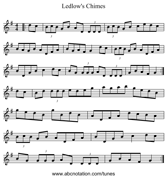Ledlow's Chimes - staff notation