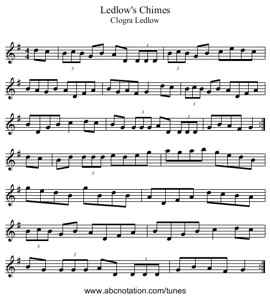Ledlow's Chimes - staff notation