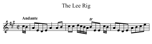 Lee Rig, The - staff notation