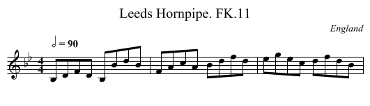 Leeds Hornpipe. FK.11 - staff notation