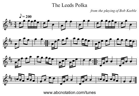 Leeds Polka, The - staff notation