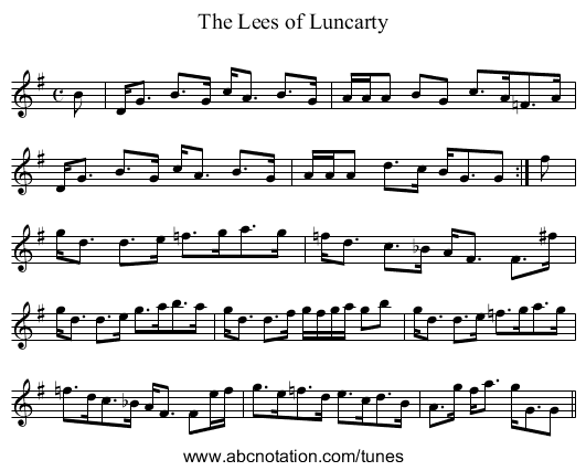 Lees of Luncarty, The - staff notation