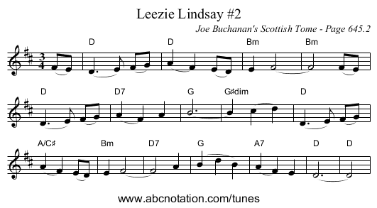 Leezie Lindsay #2 - staff notation