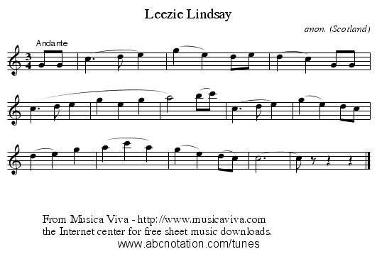 Leezie Lindsay - staff notation