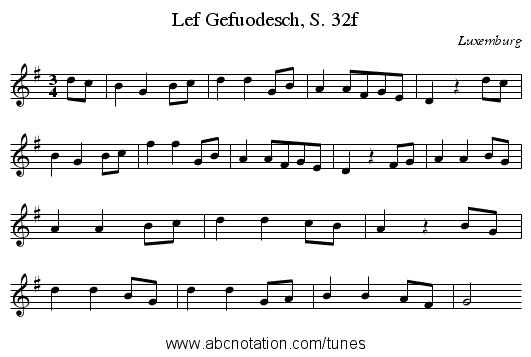 Lef Gefuodesch, S. 32f - staff notation