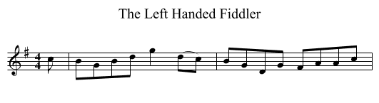 Left Handed Fiddler, The  - staff notation