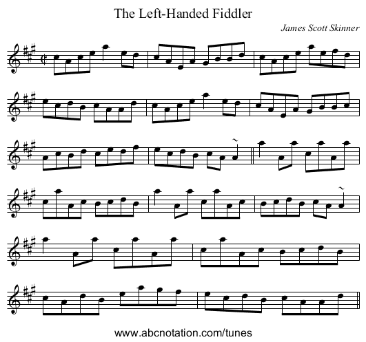 Left-Handed Fiddler, The - staff notation