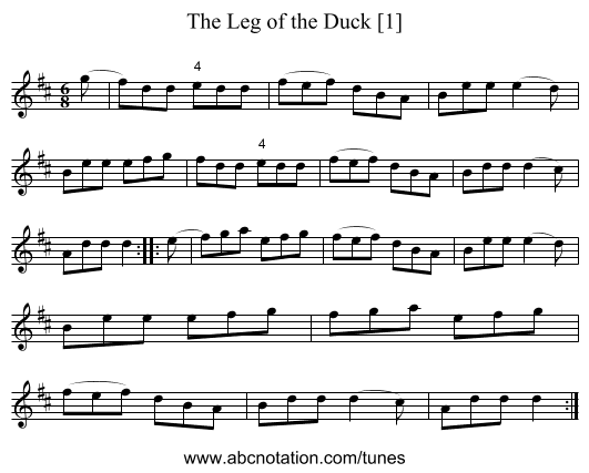 Leg of the Duck [1], The - staff notation