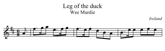 Leg of the duck - staff notation