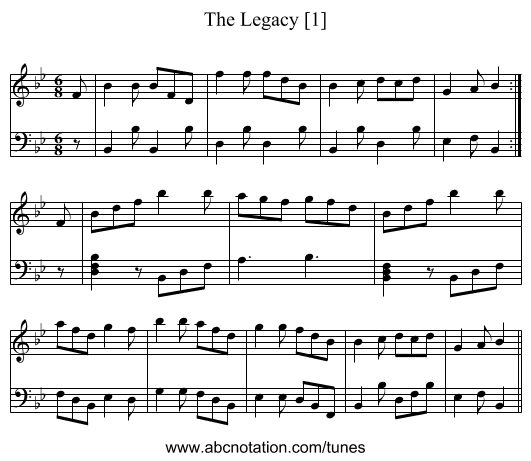 Legacy [1], The - staff notation