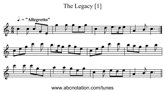 Legacy [1], The - staff notation