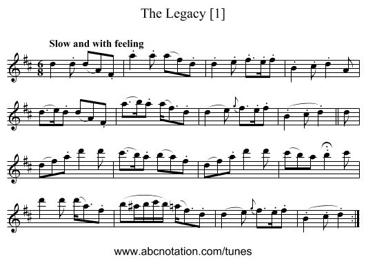 Legacy [1], The - staff notation