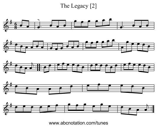 Legacy [2], The - staff notation