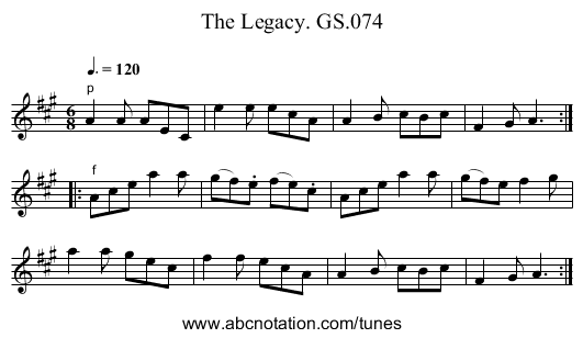 Legacy. GS.074, The - staff notation