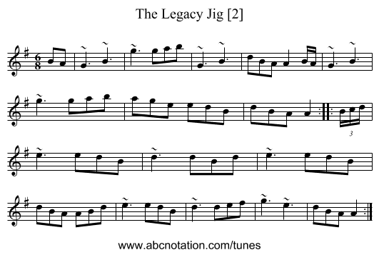 Legacy Jig [2], The - staff notation