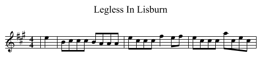 Legless In Lisburn - staff notation