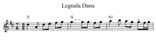 Legnala Dana - staff notation