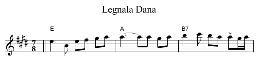 Legnala Dana - staff notation