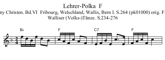 Lehrer-Polka  F - staff notation