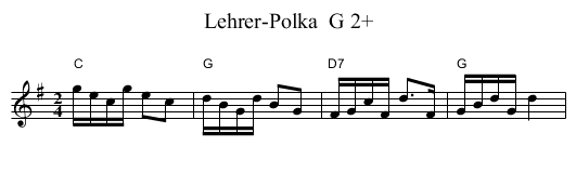 Lehrer-Polka  G 2+ - staff notation