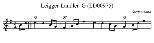 Leigger-Ländler  G (LD00975) - staff notation