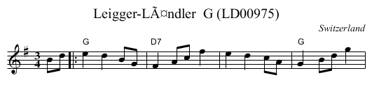 Leigger-LÃ¤ndler  G (LD00975) - staff notation