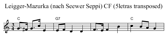 Leigger-Mazurka (nach Seewer Seppi) CF (5letras transposed) - staff notation