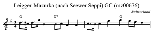 Leigger-Mazurka (nach Seewer Seppi) GC (mz00676) - staff notation