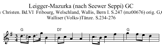 Leigger-Mazurka (nach Seewer Seppi) GC - staff notation