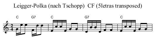Leigger-Polka (nach Tschopp)  CF (5letras transposed) - staff notation