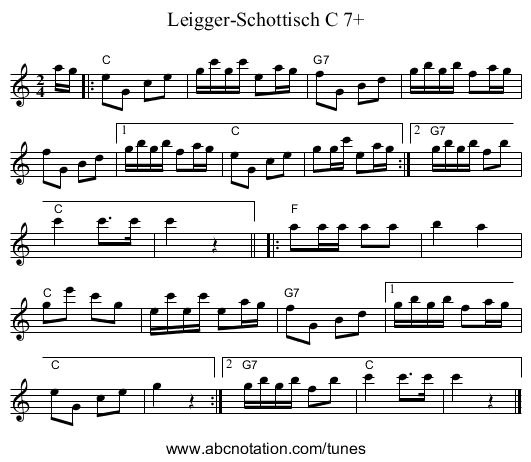 Leigger-Schottisch C 7+ - staff notation