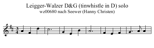 Leigger-Walzer D&G (tinwhistle in D) solo - staff notation