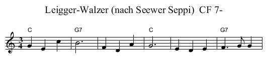 Leigger-Walzer (nach Seewer Seppi)  CF 7- - staff notation