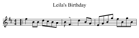Leila's Birthday - staff notation