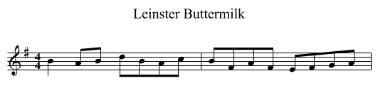 Leinster Buttermilk - staff notation