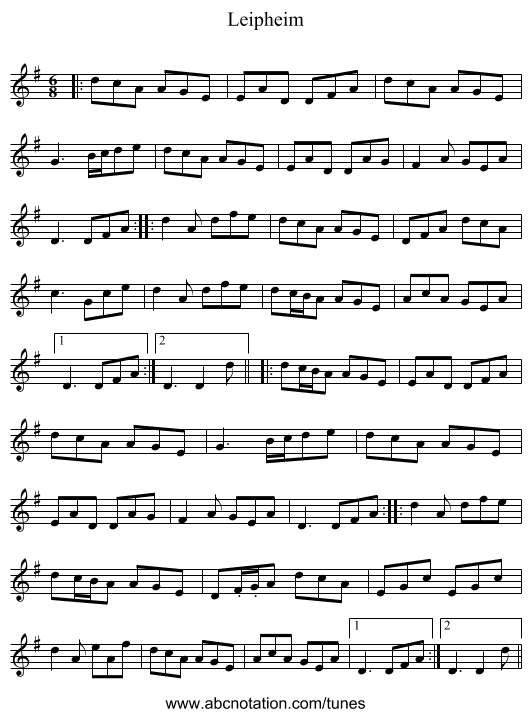 Leipheim - staff notation