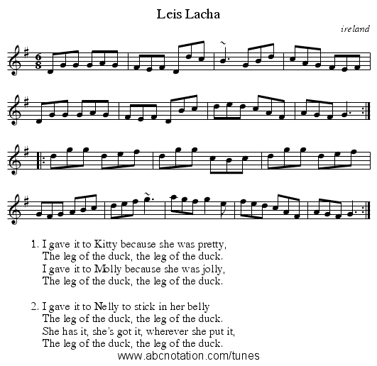 Leis Lacha - staff notation