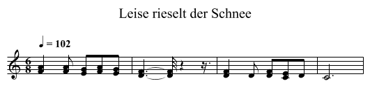 Leise rieselt der Schnee - staff notation