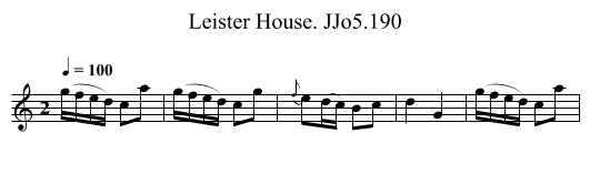 Leister House. JJo5.190 - staff notation