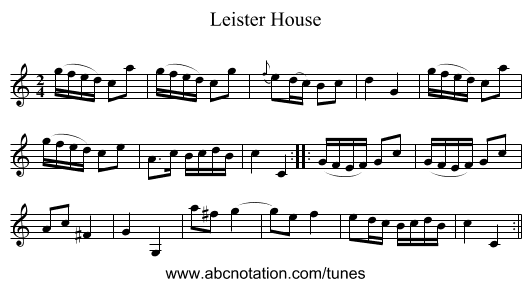 Leister House - staff notation