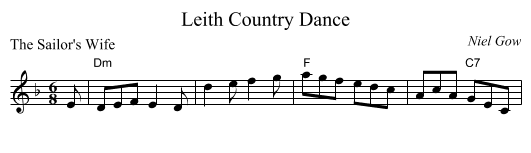 Leith Country Dance - staff notation