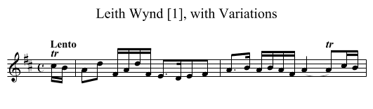 Leith Wynd [1], with Variations - staff notation