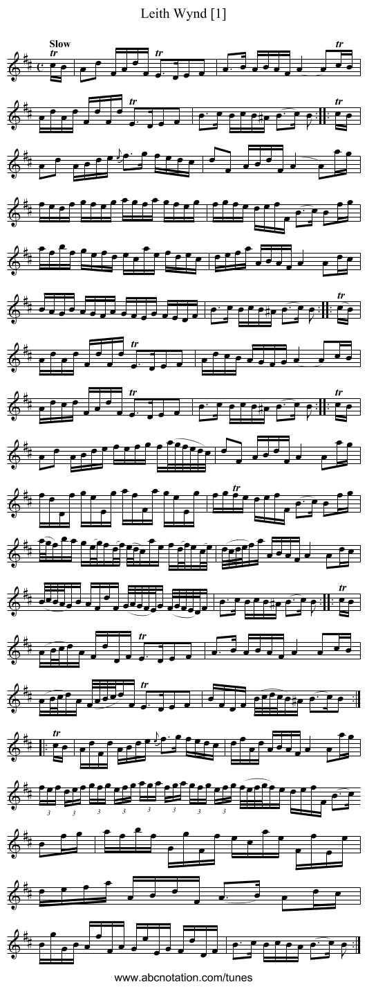 Leith Wynd [1] - staff notation