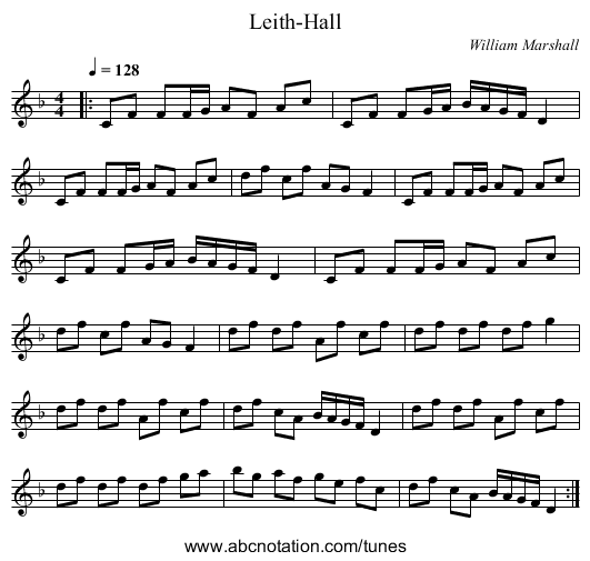 Leith-Hall - staff notation