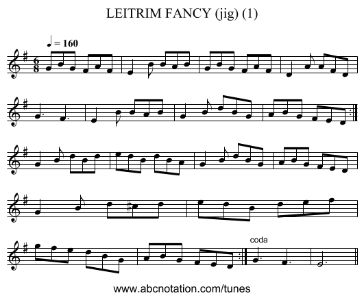 LEITRIM FANCY (jig) (1) - staff notation