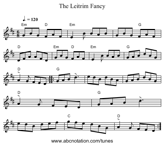 Leitrim Fancy, The - staff notation